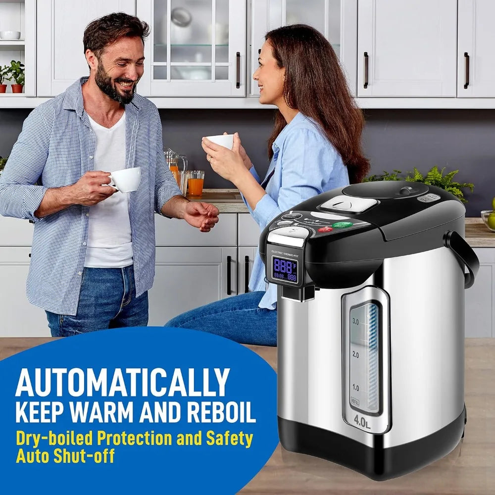 Digital Water Boiler and Warmer,Stainless Electric Hot Water Dispenser,LCD Display,Rotating Base,Keep Warm,Auto Shut Off