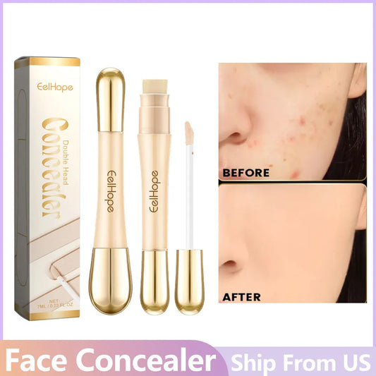 Double Head Concealer Stick Waterproof No Creasing Long-lasting Moisturizing No Separation Fullcoveage Female Makeup Products