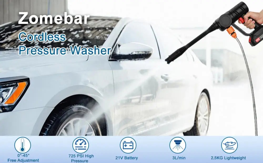 180w Brushless High Pressure Car Washer Gun Electric Garden Washing Water Wash Spray Gun With 2 Batteries 1 Charger Bucket Pipe