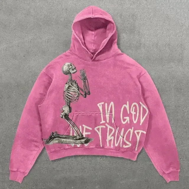 Harajuku Hand touch printing Hoodie Oversized Streetwear Tops Sweatshirt Y2k Clothes Gothic Grunge Hoodies  Men Clothing