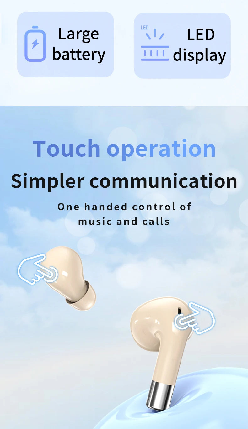 Dual Set Wireless Bluetooth Earbuds Gaming Music Sports HD Audio TWS Headphone Hands-Free Calls Intuitive Touch Control Earphone