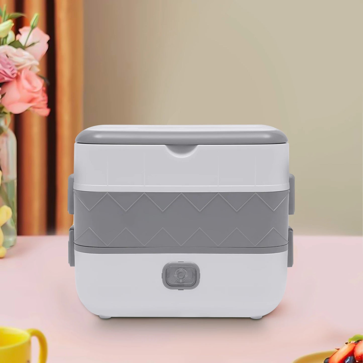 200w Portable Food Insulated Lunch Box, Double-Layer Electric Lunch Box