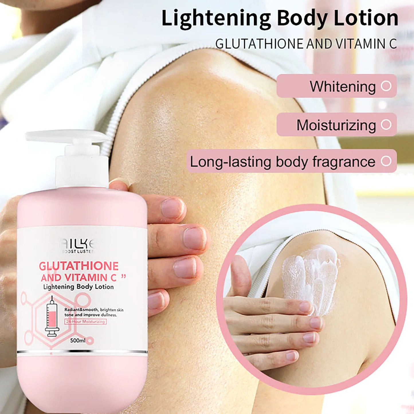 AILKE Whitening Moisturizing Anti-Freckle Body Lotion, Suitable For Face And Body, Glutathione Korean Women's Skin Care Products