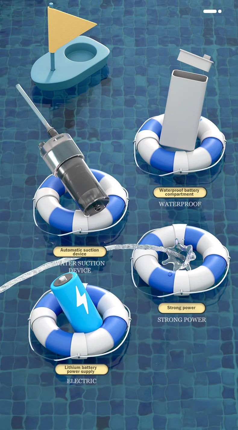 Electric Water Gun High-Pressure Shooting Soaker Full Automatic Water Blaster Spray Pistol Children Gift Party Beach Games