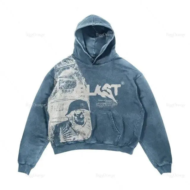 Harajuku Oversized Letter Printing Hoodie Streetwear Sweatshirt Y2k Tops Gothic Clothes Grunge Hoodies Women Men Clothing
