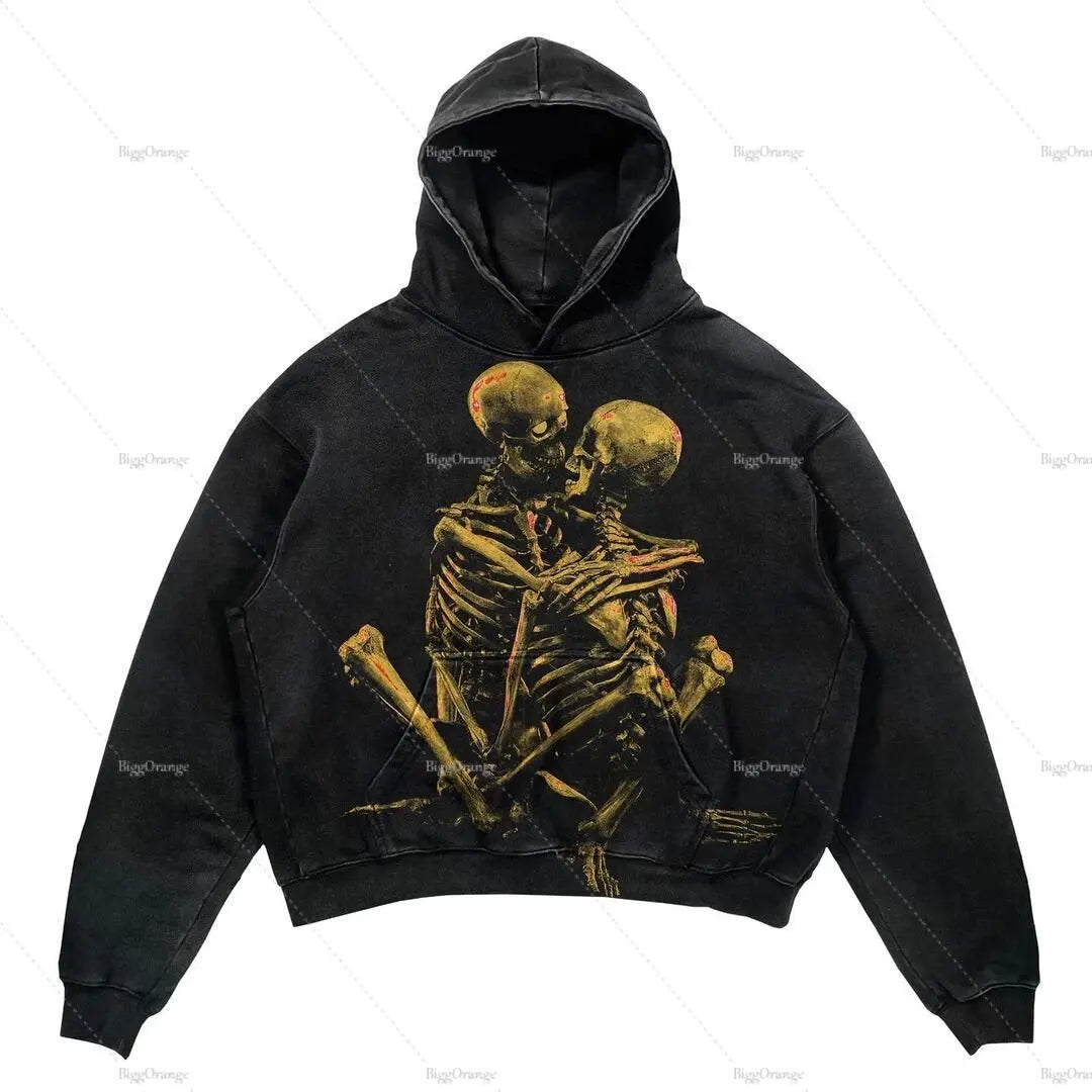 Harajuku Oversized Letter Printing Hoodie Streetwear Sweatshirt Y2k Tops Gothic Clothes Grunge Hoodies Women Men Clothing