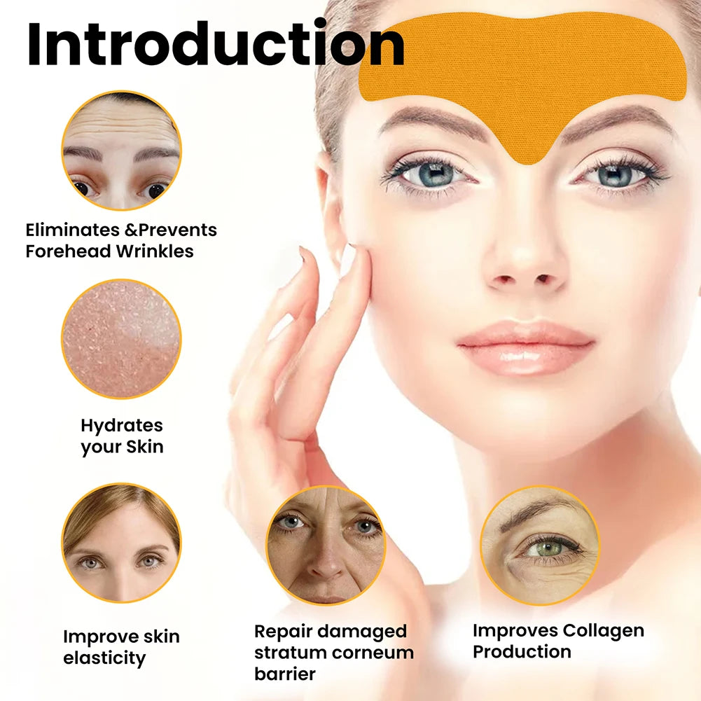 100-10pcs Collagen Forehead Wrinkle Patch Face Mask Head Lines Remover Masks Lifting Anti-Aging Stickers Skin Care Beauty