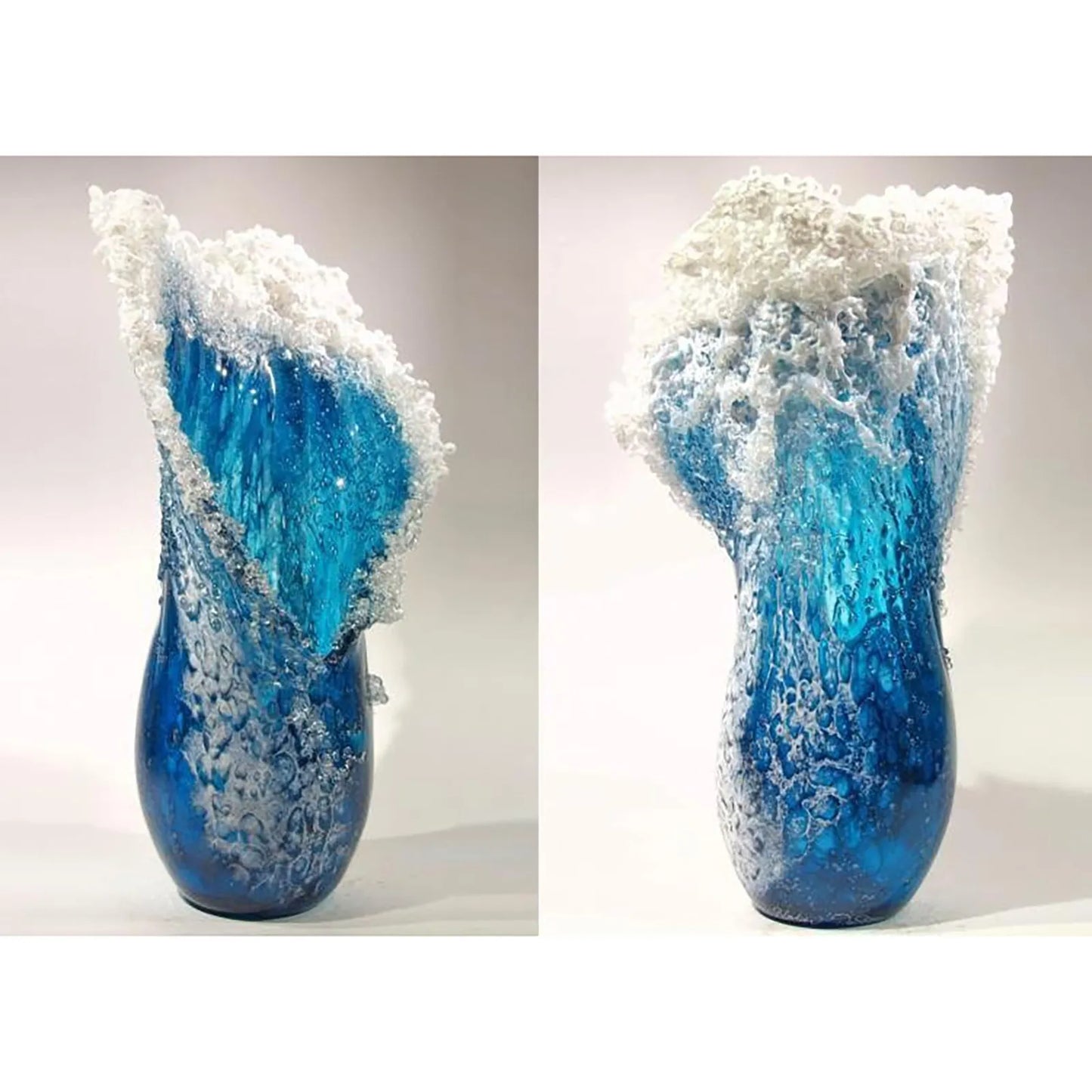 Sea Wave Vase, Wavy Vase Resin Blue Wavy Vase For Office Living Room Decorations Coffee Shop Decor