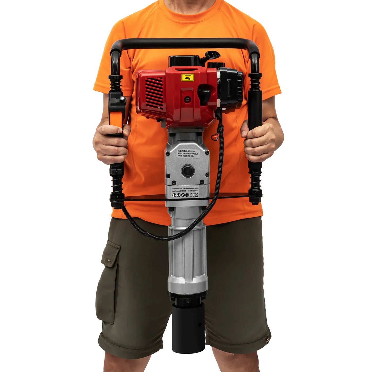 52CC Pile Driver 1900W Gasoline 2 Stroke Post Driver Petrol Garden Fencing Tool Machine 55-70mm Sleeve