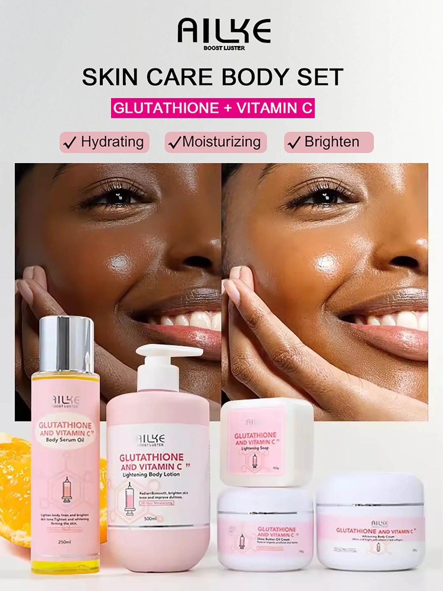 AILKE Whitening Moisturizing Anti-Freckle Body Lotion, Suitable For Face And Body, Glutathione Korean Women's Skin Care Products