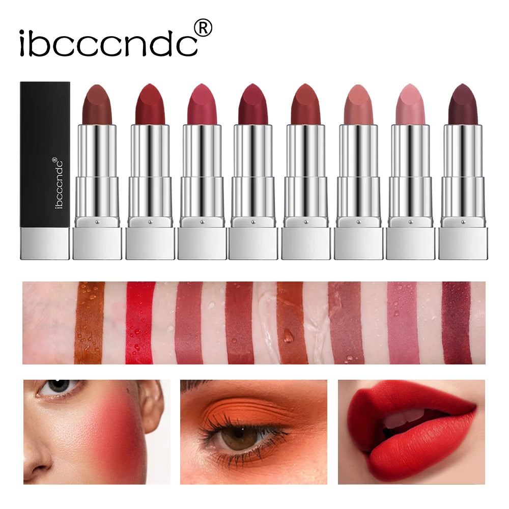 8Pcs/Set Velvet Matte Lipstick Set Long Lasting Waterproof
