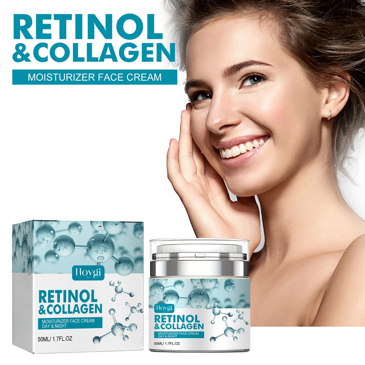 Anti Aging Retinol Collagen Day Night Moisturizer Face Cream Moist Hydrating Brightening Elastic Firming Smoothing Facial Cream