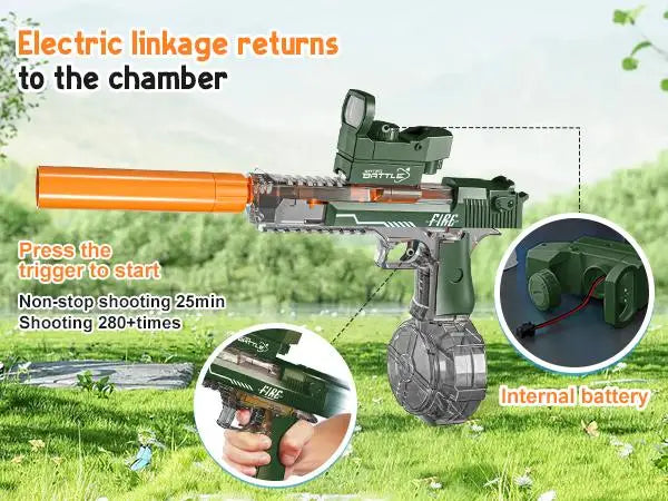 Electric Water Blaster, Automatic Squirt Gun up to 28Ft Long Range, Large Capacity Water Gun, Strong Water Gun
