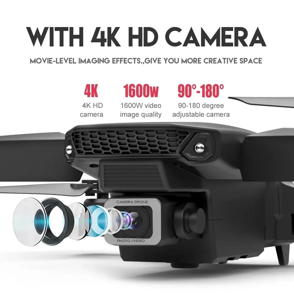 2025 E88Pro RC Drone 4K Professional With 3 Batteries Toy