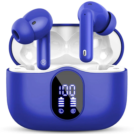 Wireless Earbuds with Bluetooth 5.3, In-Ear Headphones Featuring 4 ENC Mics and 36 Hours of Playtime, LED Display Included.