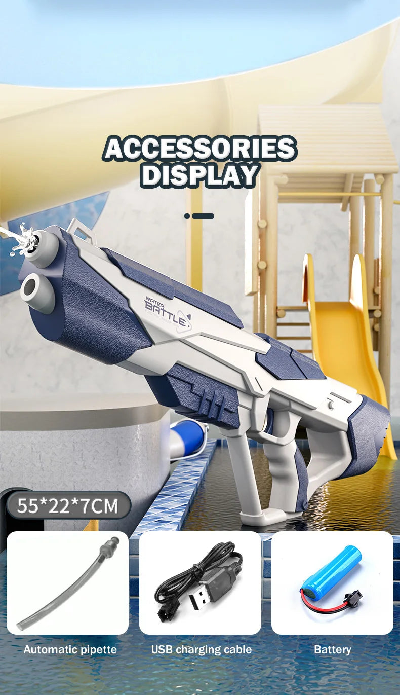Electric Water Gun High-Pressure Shooting Soaker Full Automatic Water Blaster Spray Pistol Children Gift Party Beach Games