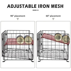 2-Pack Stackable Can Rack Organizer, Can Storage for Kitchen Pantry Cabinet, Can Holders for Food