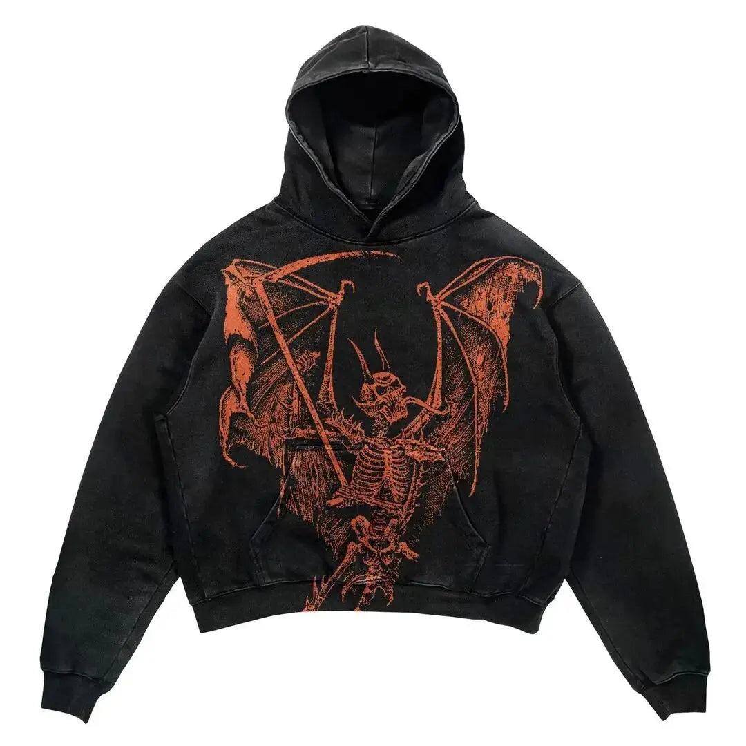 Harajuku Oversized Letter Printing Hoodie Streetwear Sweatshirt Y2k Tops Gothic Clothes Grunge Hoodies Women Men Clothing