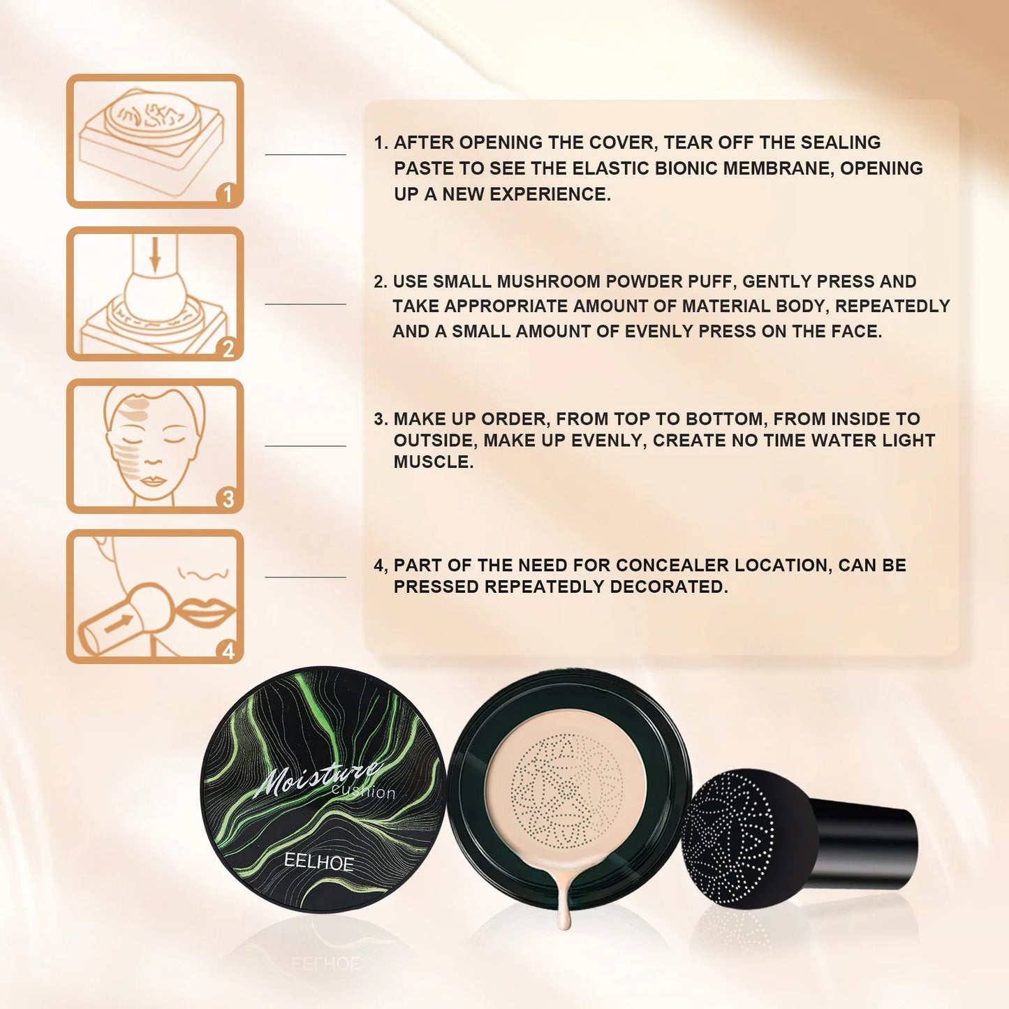 EELHOE Mushroom Head Air Cushion BB Cream Waterproof Makeup