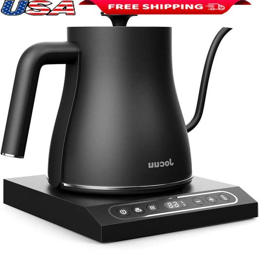 Gooseneck Electric Kettle with Temperature Control Auto Shutoff Stainless Steel Precision Pour Over Tea Coffee Kettle Keep Warm