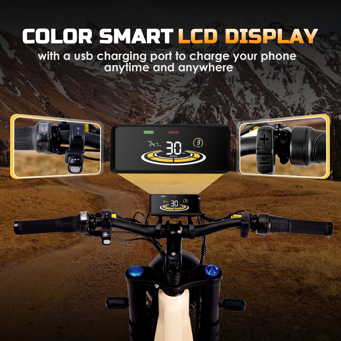 Off road adult electric bicycle 100000 52V 32 km/h range 120KM front shock absorber dual oil disc electric off-road bicycle