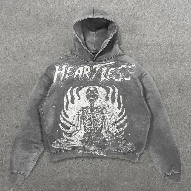 Harajuku Hand touch printing Hoodie Oversized Streetwear Tops Sweatshirt Y2k Clothes Gothic Grunge Hoodies  Men Clothing