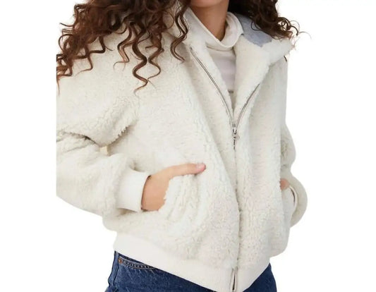 Bella Dahl | Hoodie Bomber Jacket In White