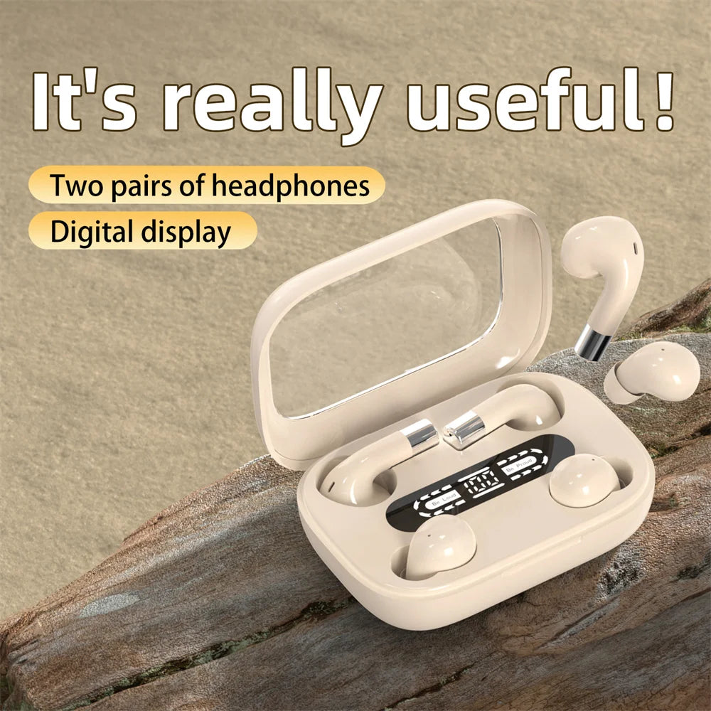 Dual Set Wireless Bluetooth Earbuds Gaming Music Sports HD Audio TWS Headphone Hands-Free Calls Intuitive Touch Control Earphone