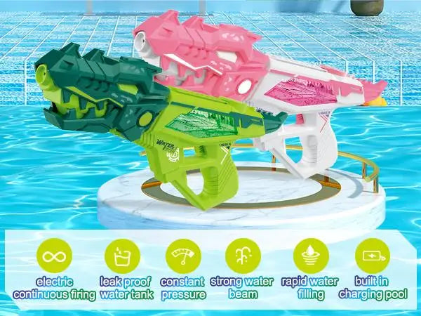 Electric Water Blaster, Automatic Squirt Gun up to 28Ft Long Range, Large Capacity Water Gun, Strong Water Gun